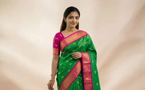 Green_Sico_Silk_Paithani_Zari_Border_Saree_For_Women