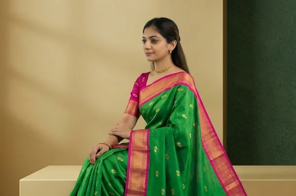 Green_Sico_Silk_Paithani_Zari_Border_Saree_For_Women