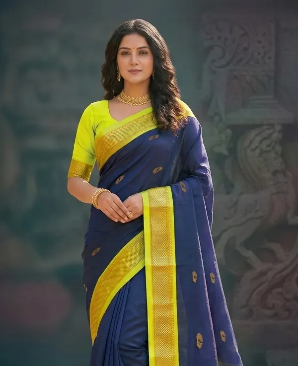 Blue_Sico_Silk_Paithani_Zari_Border_Saree_For_Women