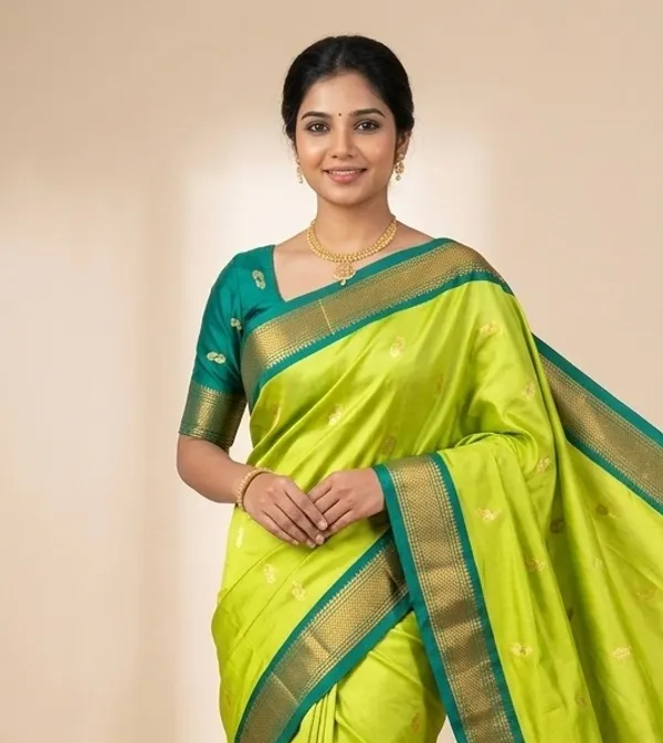 Lime_Sico_Silk_Paithani_Woven_Border_Designer_Pallu_Saree_For_Women