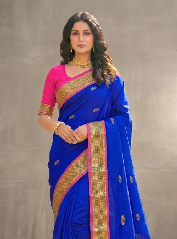 Blue_Sico_Silk_Paithani_Zari_Border_Saree_For_Women