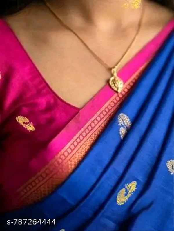 Blue_Sico_Silk_Paithani_Zari_Border_Saree_For_Women