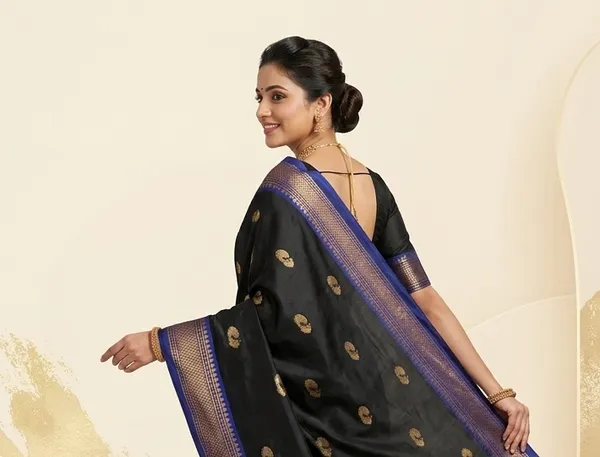 Black_Sico_Silk_Paithani_Party_Wear_Zari_Border_Saree_For_Women