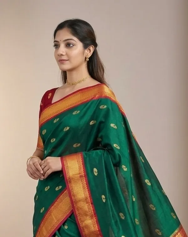 Green_Sico_Silk_Paithani_Zari_Border_Saree_For_Women