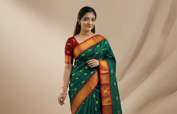 Green_Sico_Silk_Paithani_Zari_Border_Saree_For_Women