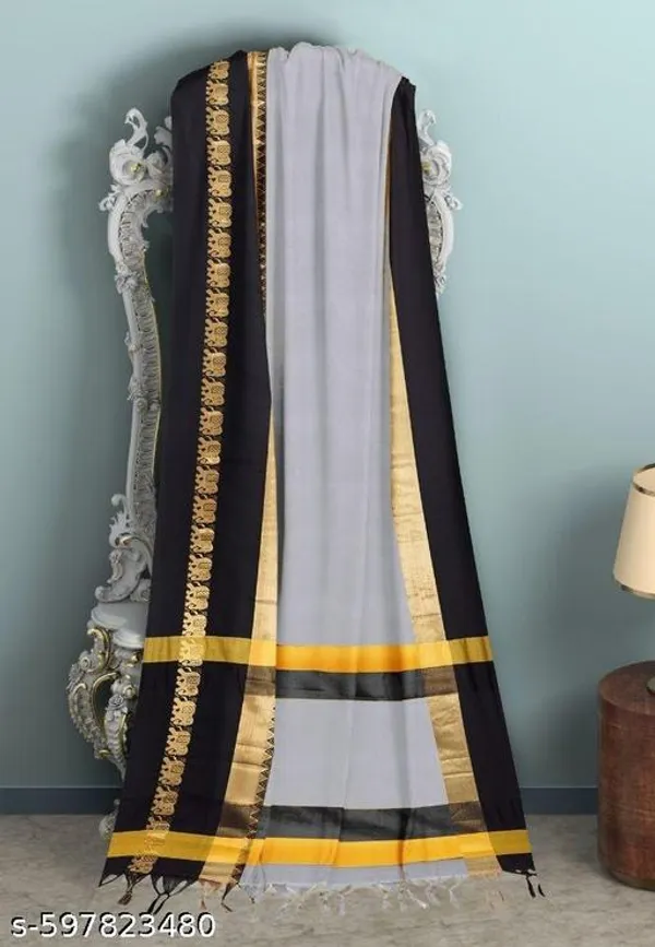Grey_Sico_Silk_Paithani_Zari_Border_Wedding_Saree_For_Women