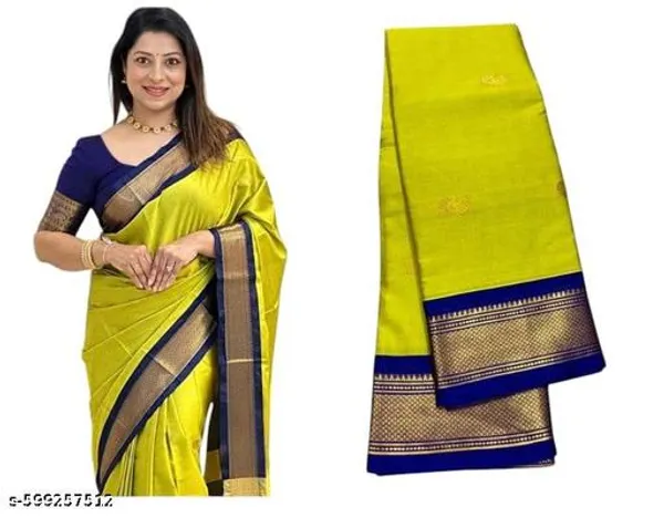 Lime_Sico_Silk_Banarasi_Saree_For_Women