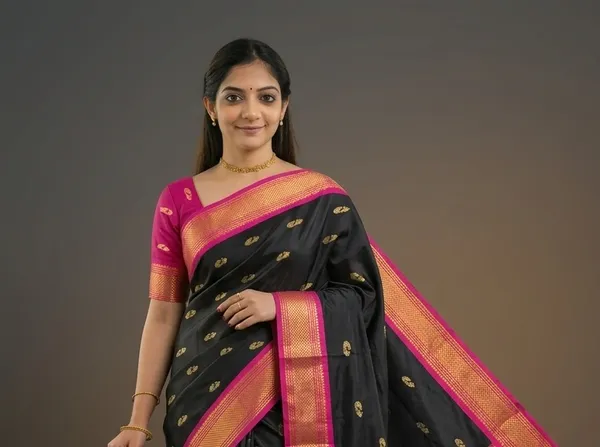 Black_Sico_Silk_Paithani_Zari_Border_Designer_Pallu_Saree_For_Women