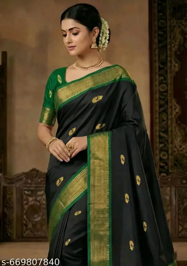 Black_Sico_Silk_Paithani_Woven_Pallu_Saree_For_Women