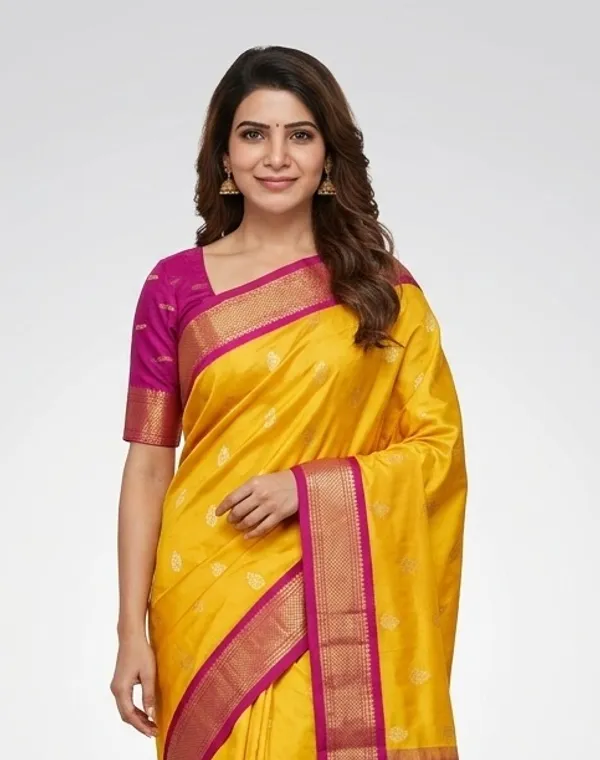 Yellow_Sico_Silk_Paithani_Zari_Border_Saree_For_Women