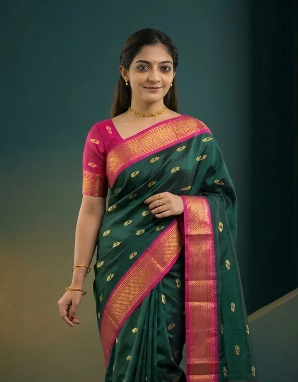 Green_Sico_Silk_Paithani_Zari_Border_Party_Saree_For_Women