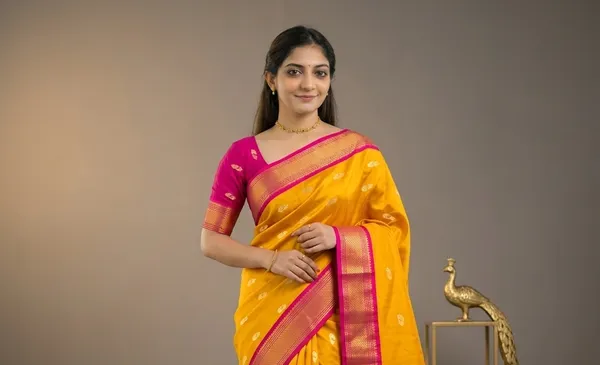Yellow_Sico_Silk_Paithani_Zari_Border_Luxury_Pallu_Saree_For_Women
