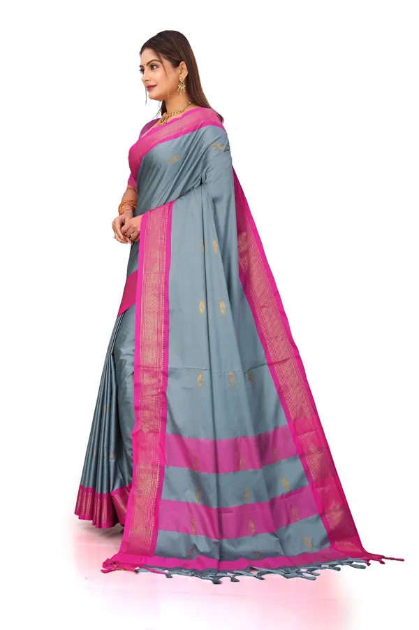 Grey_Sico_Silk_Paithani_Traditional_Saree_For_Women