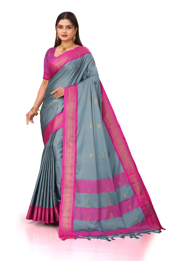 Grey_Sico_Silk_Paithani_Traditional_Saree_For_Women
