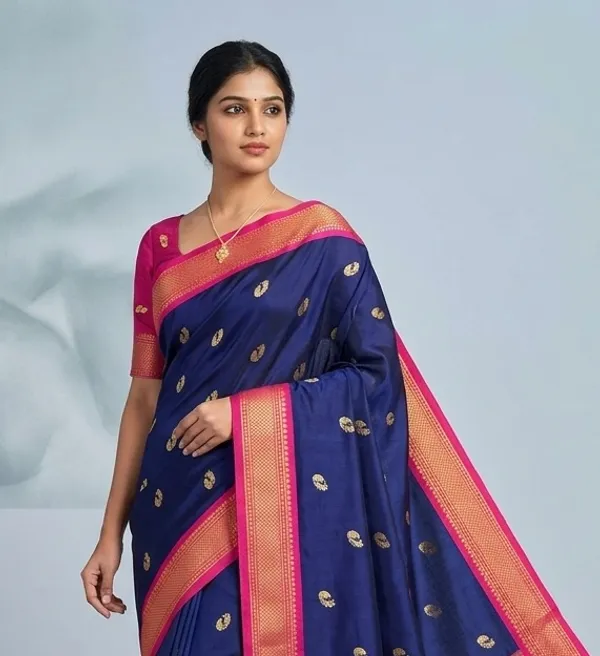 Blue_Sico_Silk_Paithani_Woven_Border_Designer_Pallu_Saree_For_Women