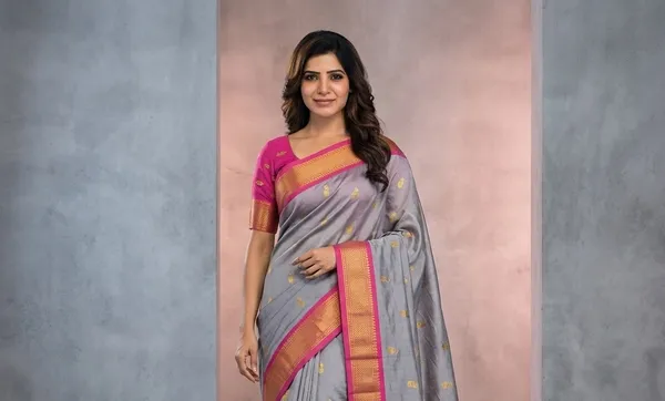 Grey_Sico_Silk_Paithani_Zari_Border_Saree_For_Women