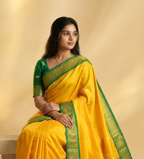Yellow_Sico_Silk_Paithani_Woven_Border_Designer_Pallu_Saree_For_Women
