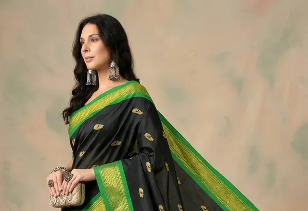 Bottle_Green_Sico_Silk_Paithani_Zari_Border_Pallu_Saree_For_Women