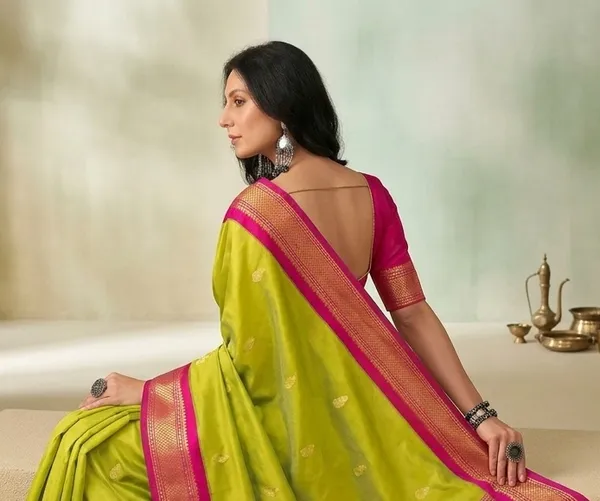 Lime_Sico_Silk_Paithani_Woven_Pallu_Saree_For_Women