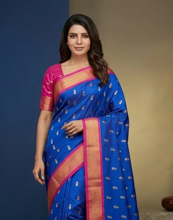 Blue_Sico_Silk_Paithani_Zari_Border_Saree_For_Women