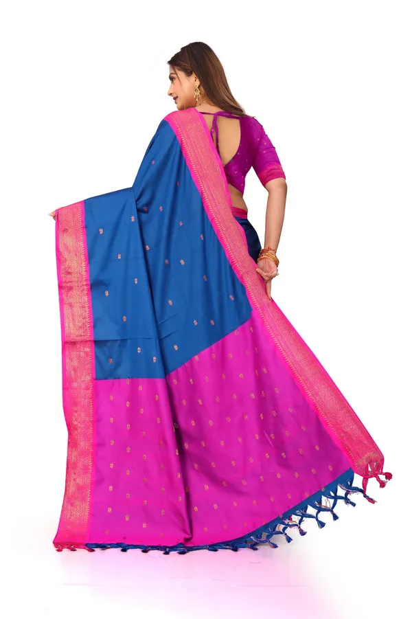 Blue_Sico_Silk_Paithani_Zari_Border_Saree_For_Women