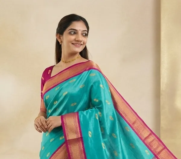 Sky_Blue_Sico_Silk_Paithani_Zari_Border_Pallu_Saree_For_Women