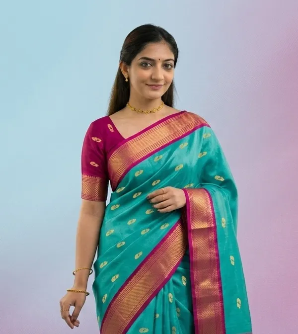 Sky_Blue_Sico_Silk_Paithani_Zari_Border_Pallu_Saree_For_Women