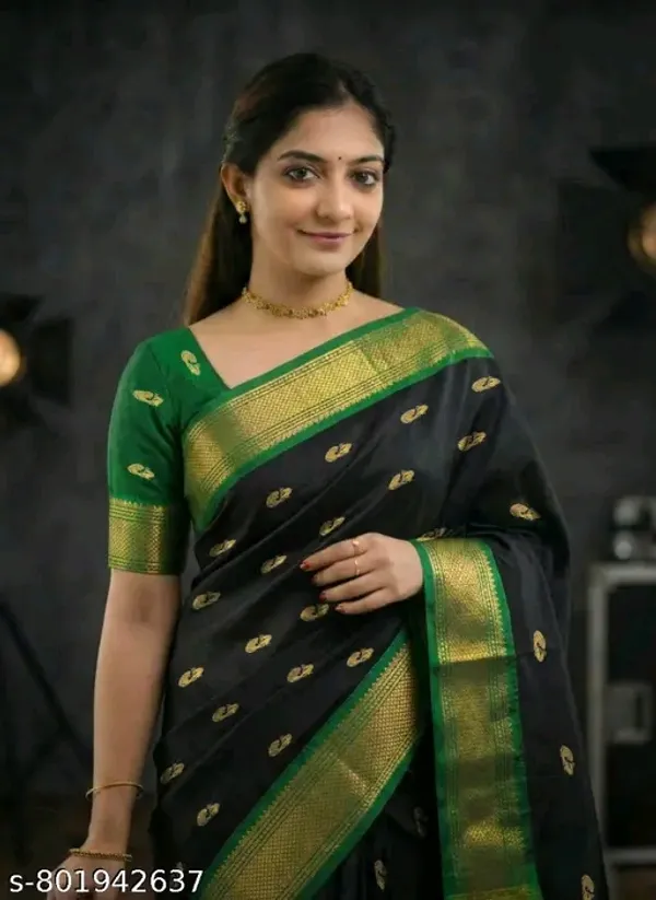 Black_Sico_Silk_Paithani_Zari_Border_Saree_For_Women