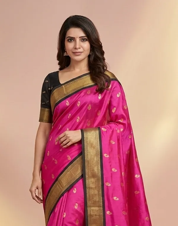 Pink_Sico_Silk_Paithani_Zari_Border_Saree_For_Women