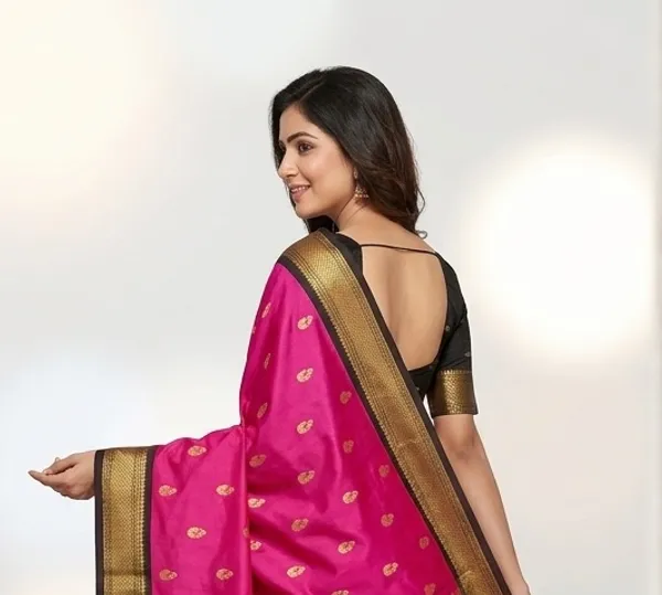 Pink_Sico_Silk_Paithani_Zari_Border_Saree_For_Women