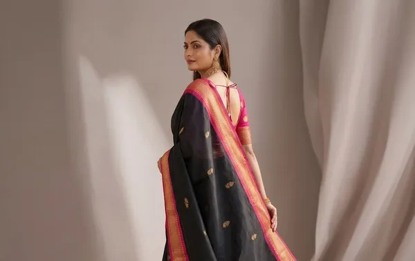 Black_Sico_Silk_Paithani_Zari_Border_Party_Wear_Saree_For_Women