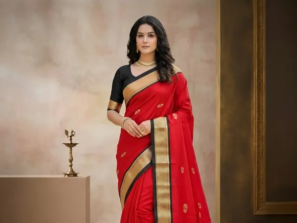 Red_Sico_Silk_Zari_Border_Paithani_Saree_For_Women