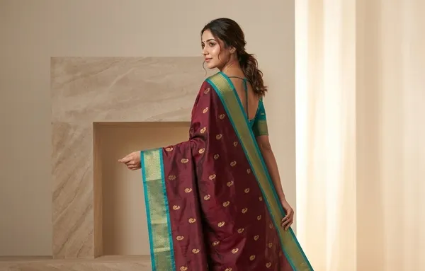 Maroon_Sico_Silk_Paithani_Zari_Border_Saree_For_Women