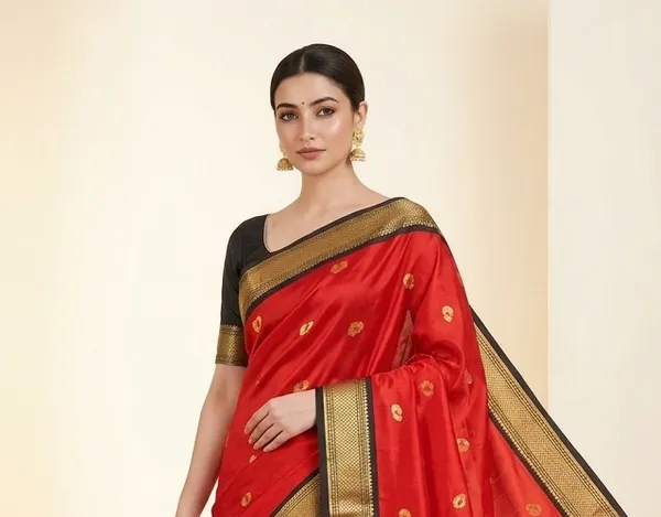 Red_Sico_Silk_Paithani_Zari_Border_Saree_For_Women