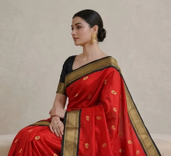 Red_Sico_Silk_Paithani_Zari_Border_Saree_For_Women