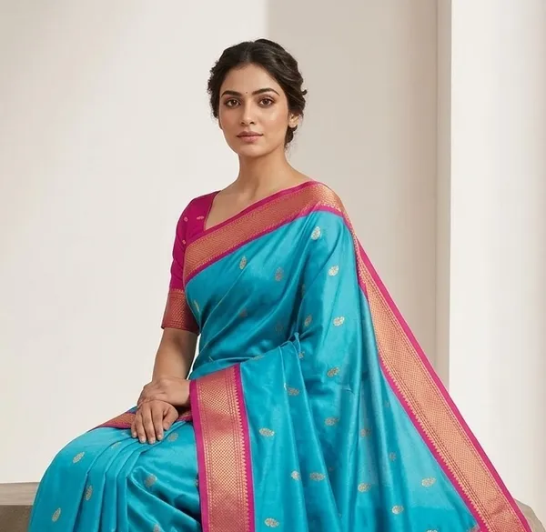Sky_Blue_Sico_Silk_Paithani_Zari_Border_Designer_Saree_For_Women