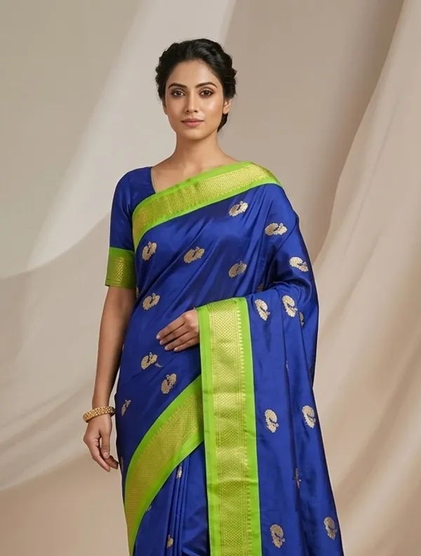 Blue_Sico_Silk_Paithani_Temple_Border_Zari_Work_Saree_For_Women