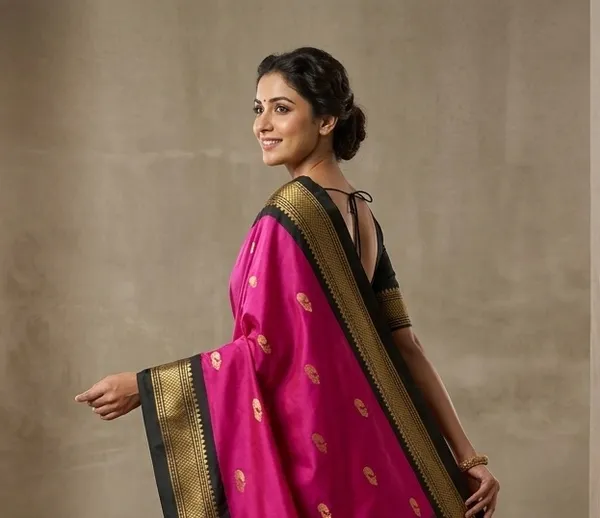 Pink_Sico_Silk_Paithani_Zari_Temple_Border_Saree_For_Women