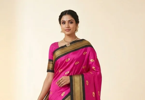 Pink_Sico_Silk_Paithani_Zari_Temple_Border_Saree_For_Women