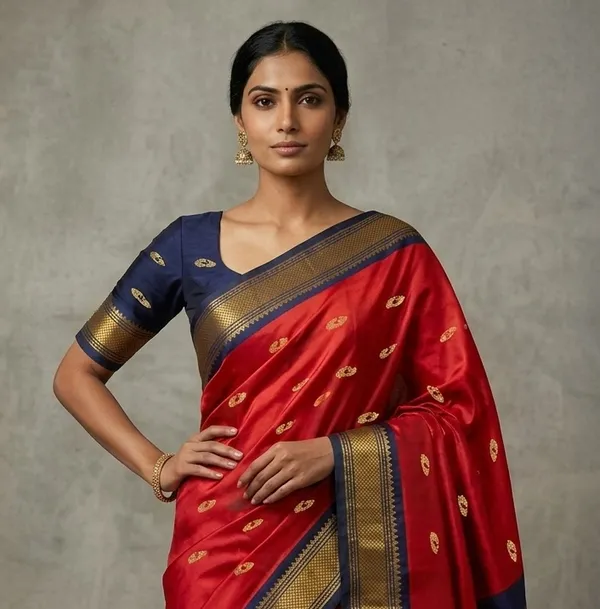 Red_Sico_Silk_Paithani_Zari_Border_Saree_For_Women
