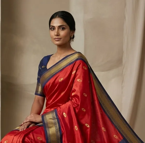 Red_Sico_Silk_Paithani_Zari_Border_Saree_For_Women