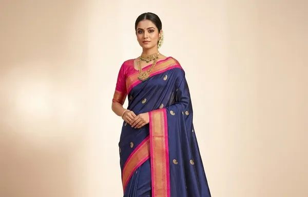 Blue_Sico_Silk_Paithani_Zari_Border_Saree_For_Women
