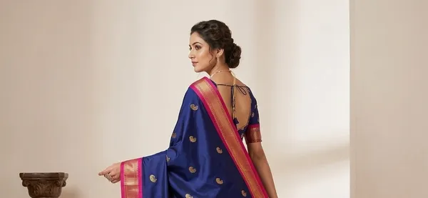 Blue_Sico_Silk_Paithani_Zari_Border_Saree_For_Women