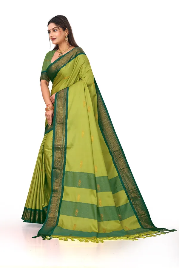 Lime_Sico_Silk_Paithani_Woven_Pallu_Zari_Border_Saree_For_Women