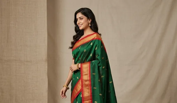 Bottle_Green_Sico_Silk_Paithani_Zari_Border_Saree_For_Women