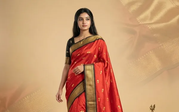 Red_Sico_Silk_Woven_Border_Paithani_Saree_For_Women