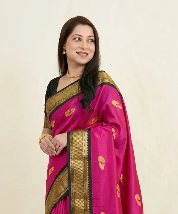 Pink_Sico_Silk_Paithani_Zari_Border_Traditional_Saree_For_Women
