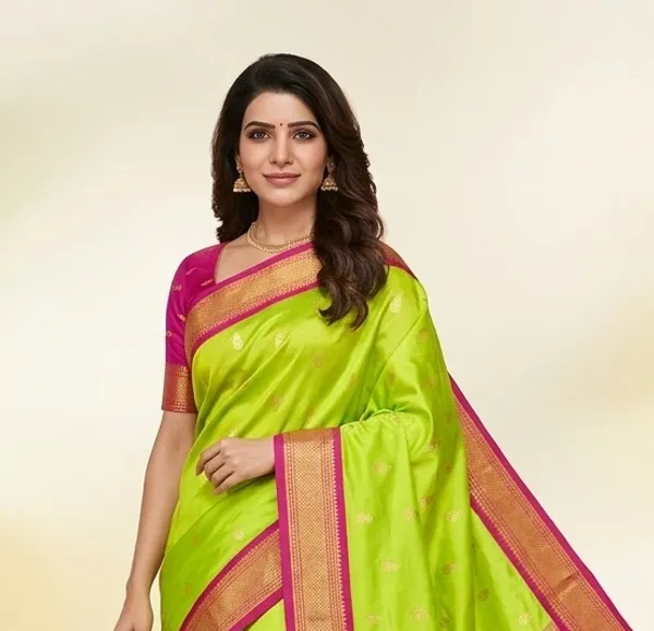Lime_Sico_Silk_Paithani_Zari_Border_Designer_Pallu_Saree_For_Women