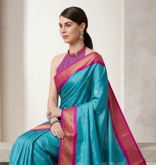 Sky_Blue_Sico_Silk_Paithani_Saree_For_Women