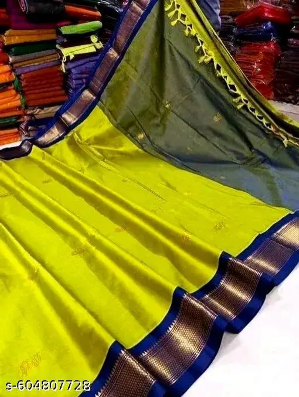 Lime_Sico_Silk_Paithani_Zari_Border_Saree_For_Women